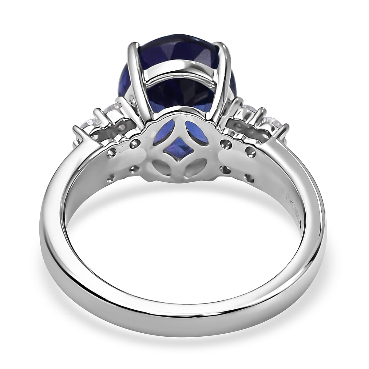 RHAPSODY 950 Platinum AAAA Tanzanite and Diamond (VS- E-F) Ring 5.60 Ct, Platinum Wt. 7.31 GM