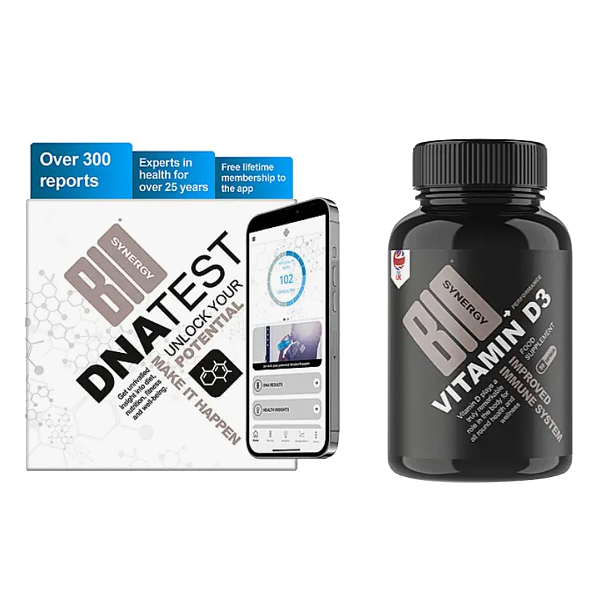 BIO SYNERGY- DNA Test Kit With Free Vitamin D3 Supplement