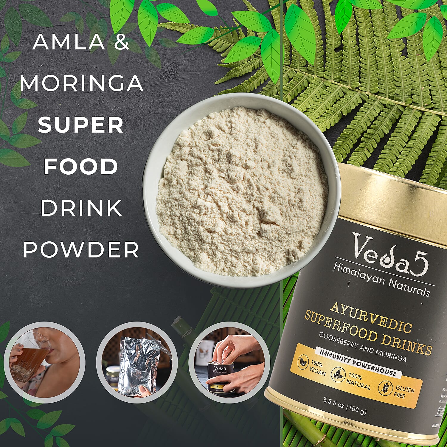 Veda 5 Amla & Moringa Supplements - 100 Gms