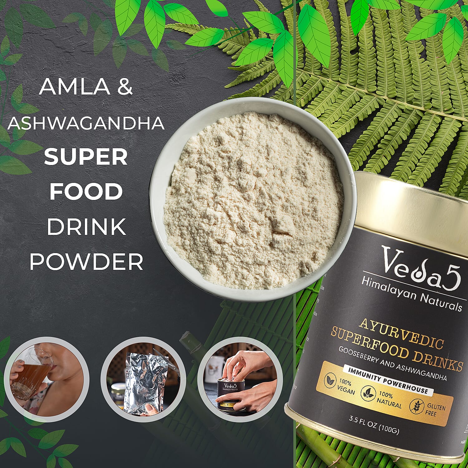 Veda 5 Amla - Ashwagandha Supplements - 100 Gms