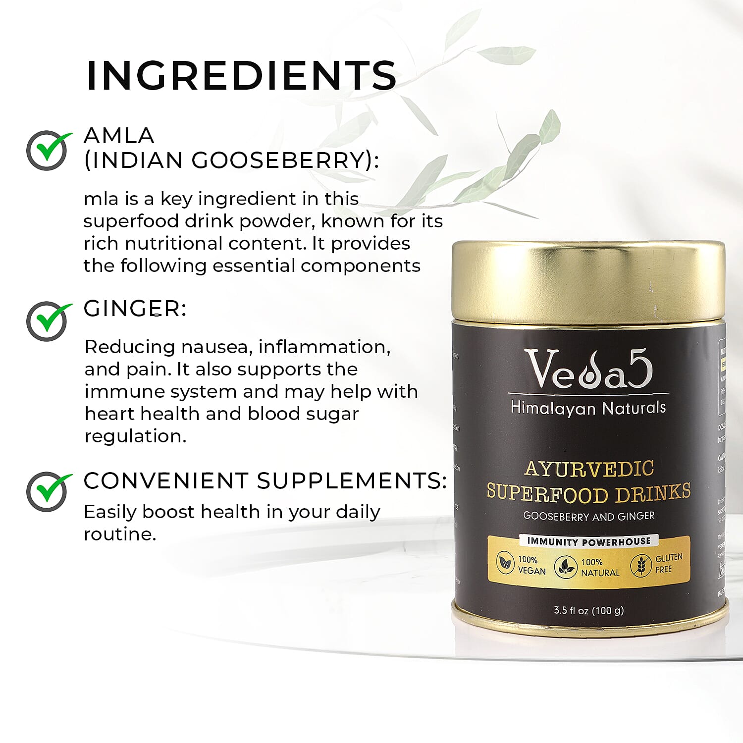 Veda 5 Amla - Ginger Supplements - 100 Gms
