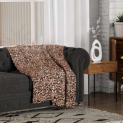 Fleece Throw Cheetah Print Sherpa Blanket TJC Essentials