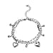 Heart Charm Bracelet (Size - 7.5) in Pure White Stainless Steel