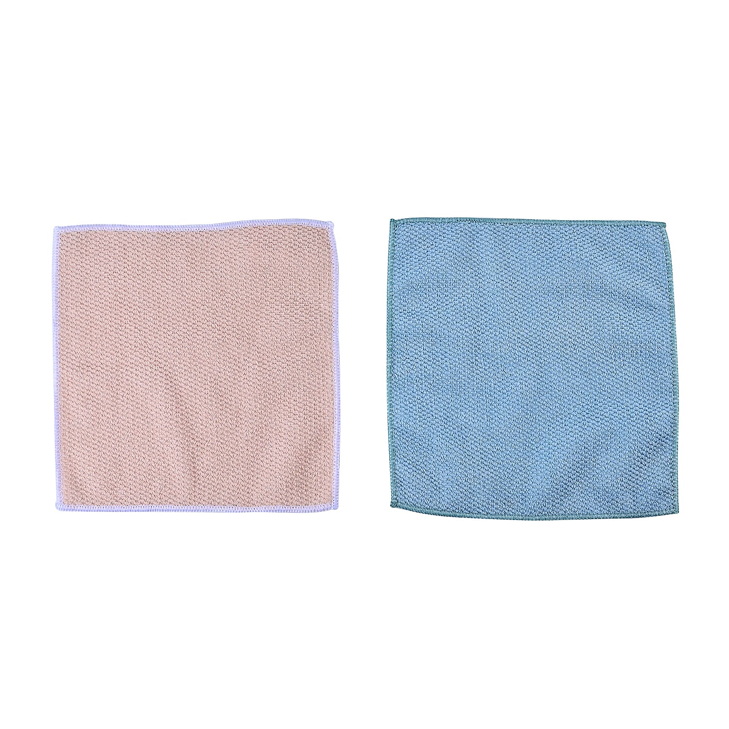 Set of 20 Double Sided Microfibre & Scratch Fibre Dish Cloth (Size 25x25 cm) - Blue & Beige