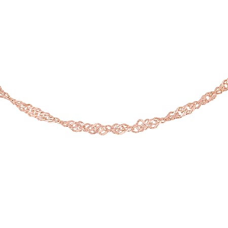 Sterling Silver Rose Gold Plated PG Twist Curb Chain 20 Inch