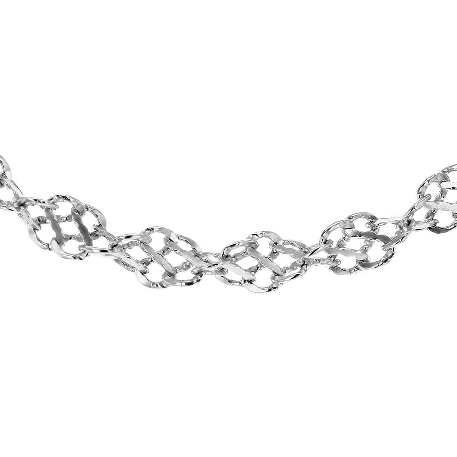 Rhodium Overlay Sterling Silver Chain (Size - 18),  Silver Wt. 9.1 Gms