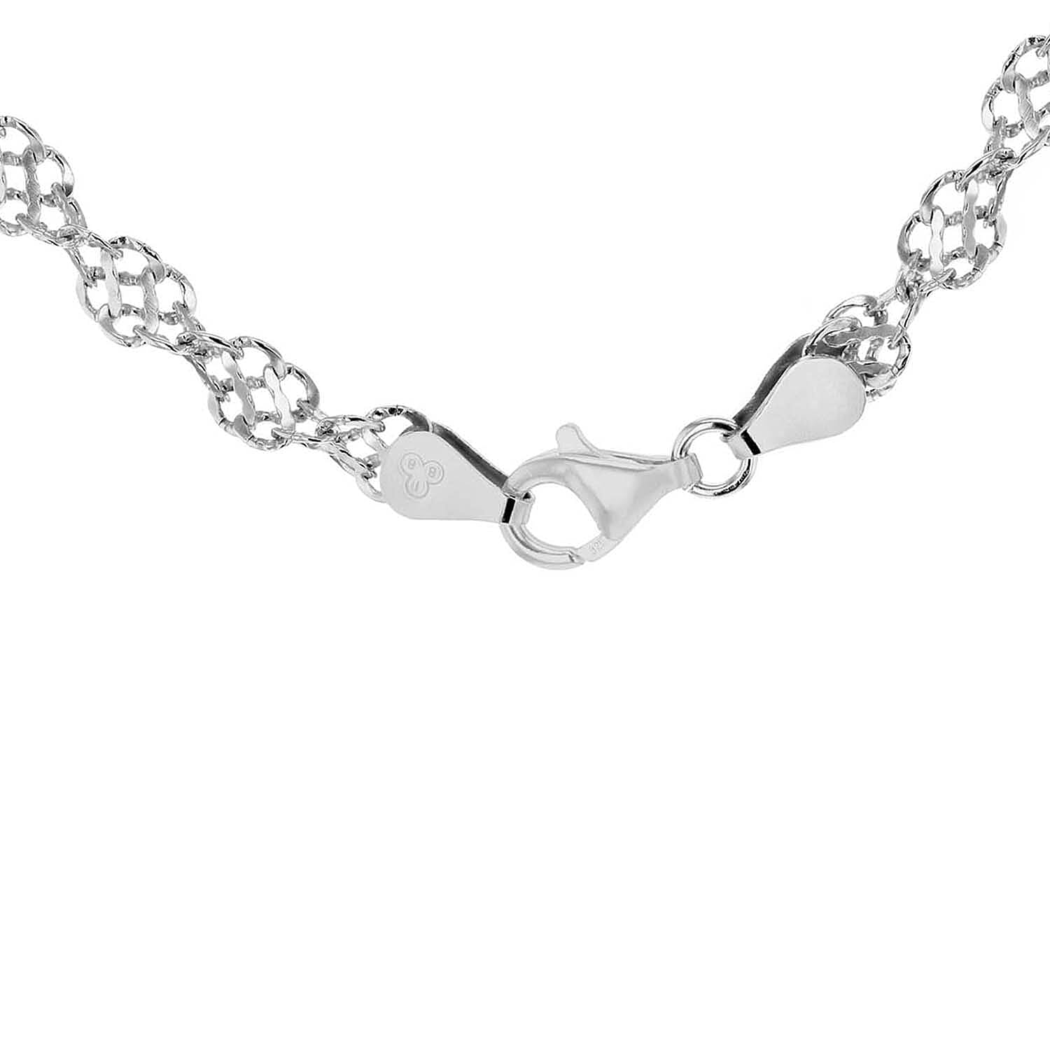 Rhodium Overlay Sterling Silver Chain (Size - 18),  Silver Wt. 9.1 Gms