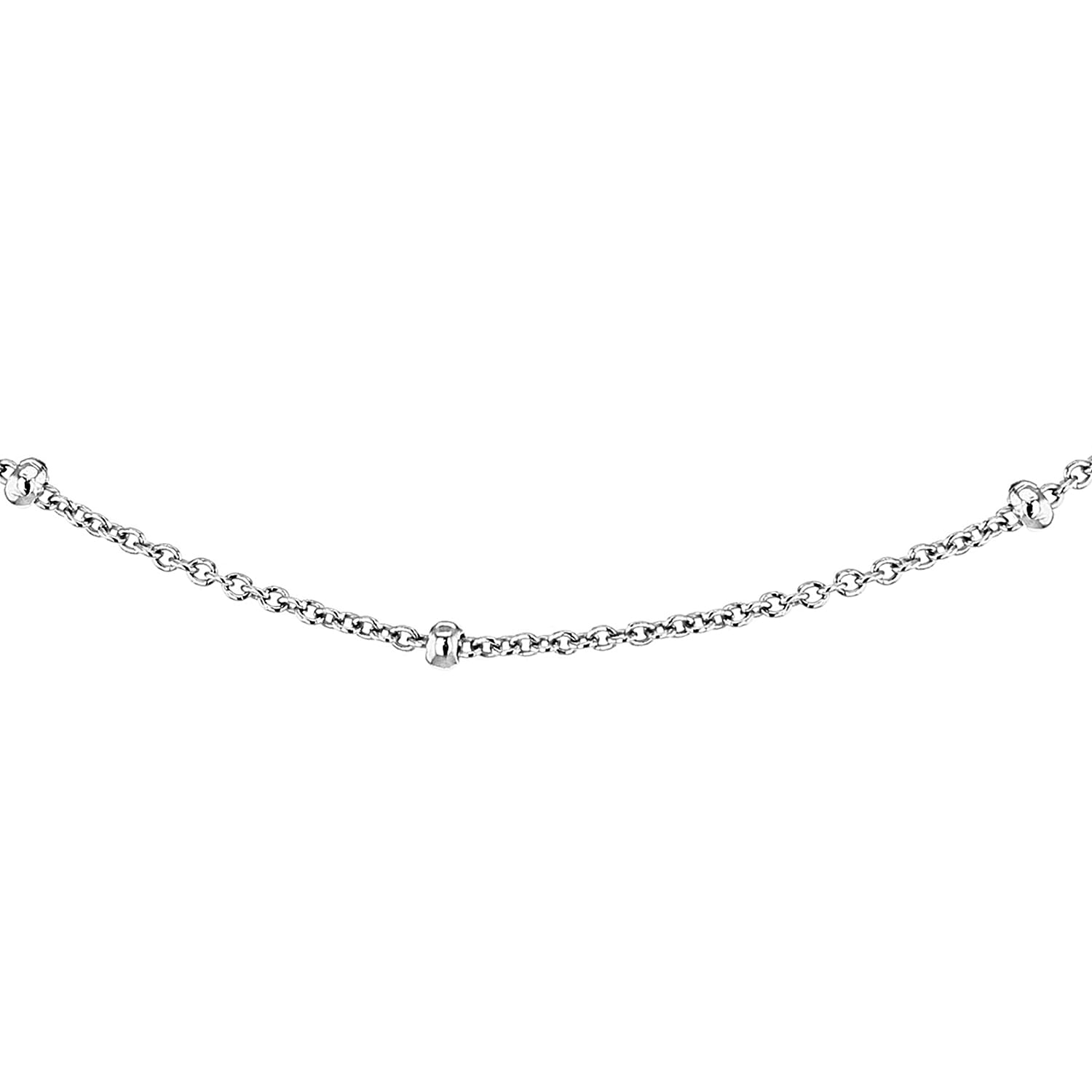 Rhodium Overlay Sterling Silver Chain (Size - 18)