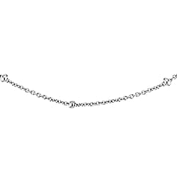Sterling Silver Rose Gold Plated 1.5mm Ball and Trace Chain 18 Inch