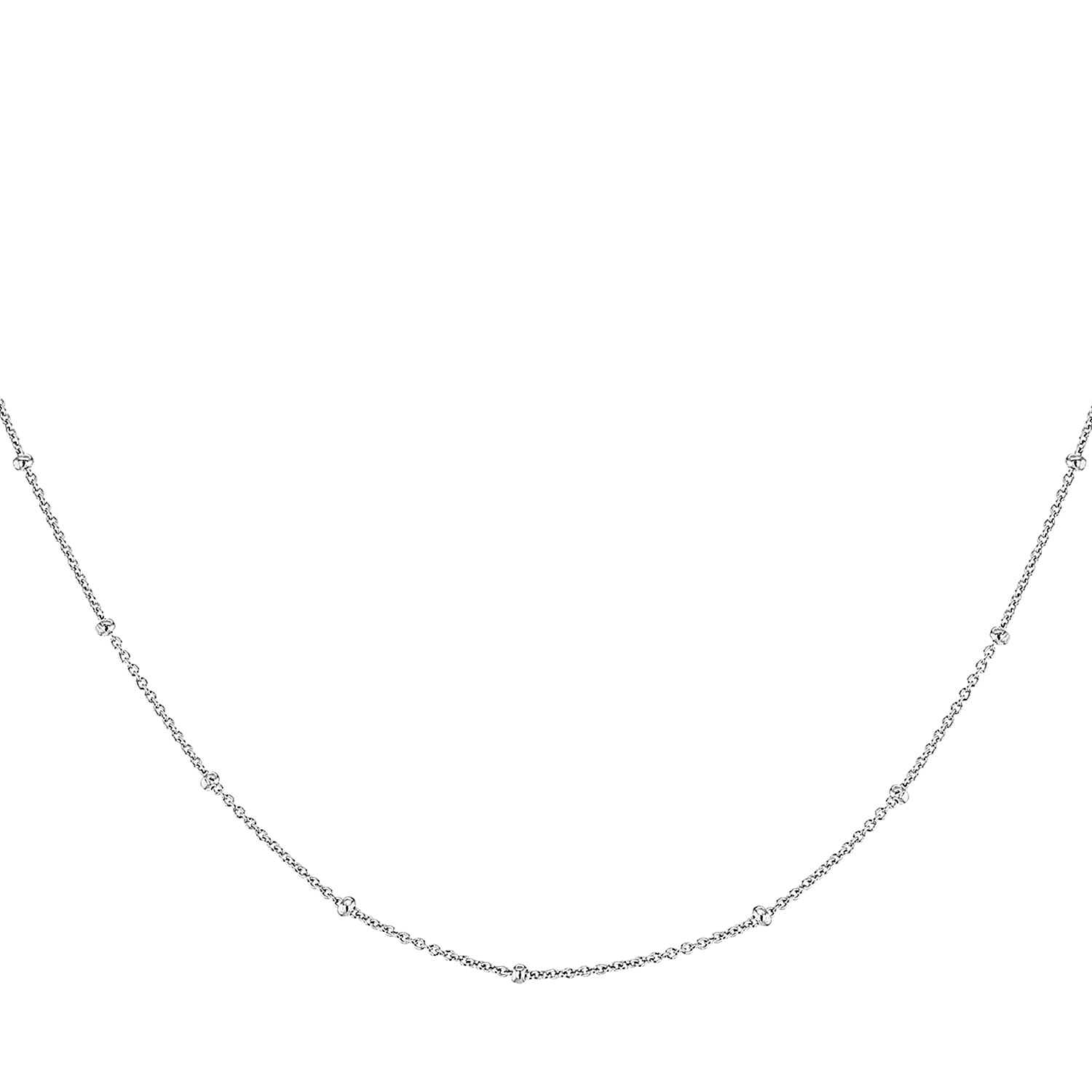 Rhodium Overlay Sterling Silver Chain (Size - 18)
