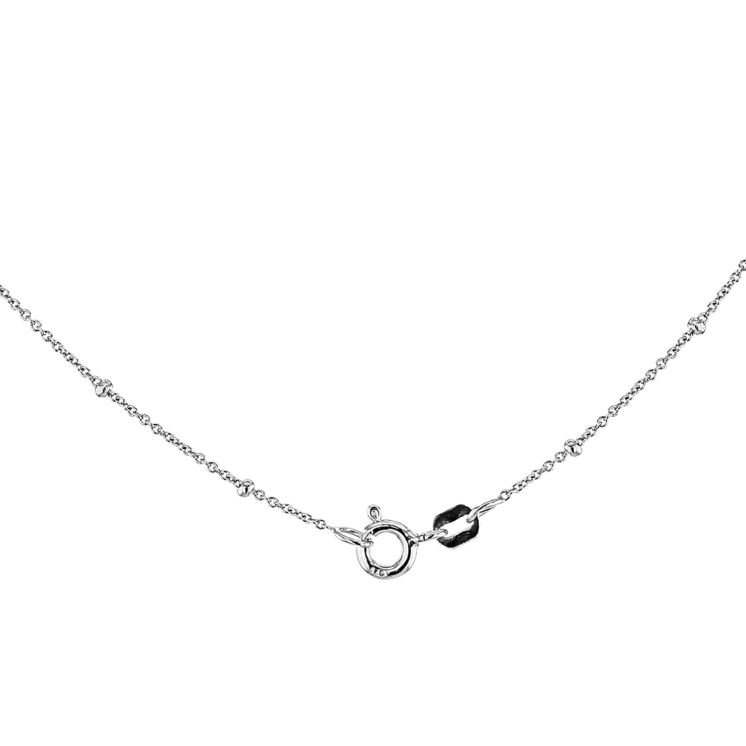 Rhodium Overlay Sterling Silver Chain (Size - 18)