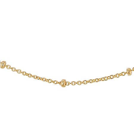 Sterling Silver Yellow Gold Plated 1.5mm Ball and Trace Chain 18 Inch
