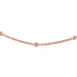 Sterling Silver Rose Gold Plated 1.5mm Ball and Trace Chain 18 Inch