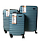 Bordlite Set of 3 - Durable Hard Shell 4 Wheel Suitcases with Soft Grip Handles - Blue