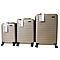 Bordlite Set of 3 - Durable Hard Shell 4 Wheel Suitcases with Soft Grip Handles - Gold