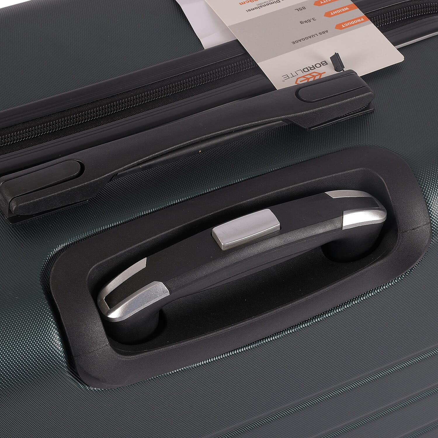 Closeout Bordlite Set of 3 - Durable Hard Shell 4 Wheel Suitcases with and Soft Grip Handles - Green