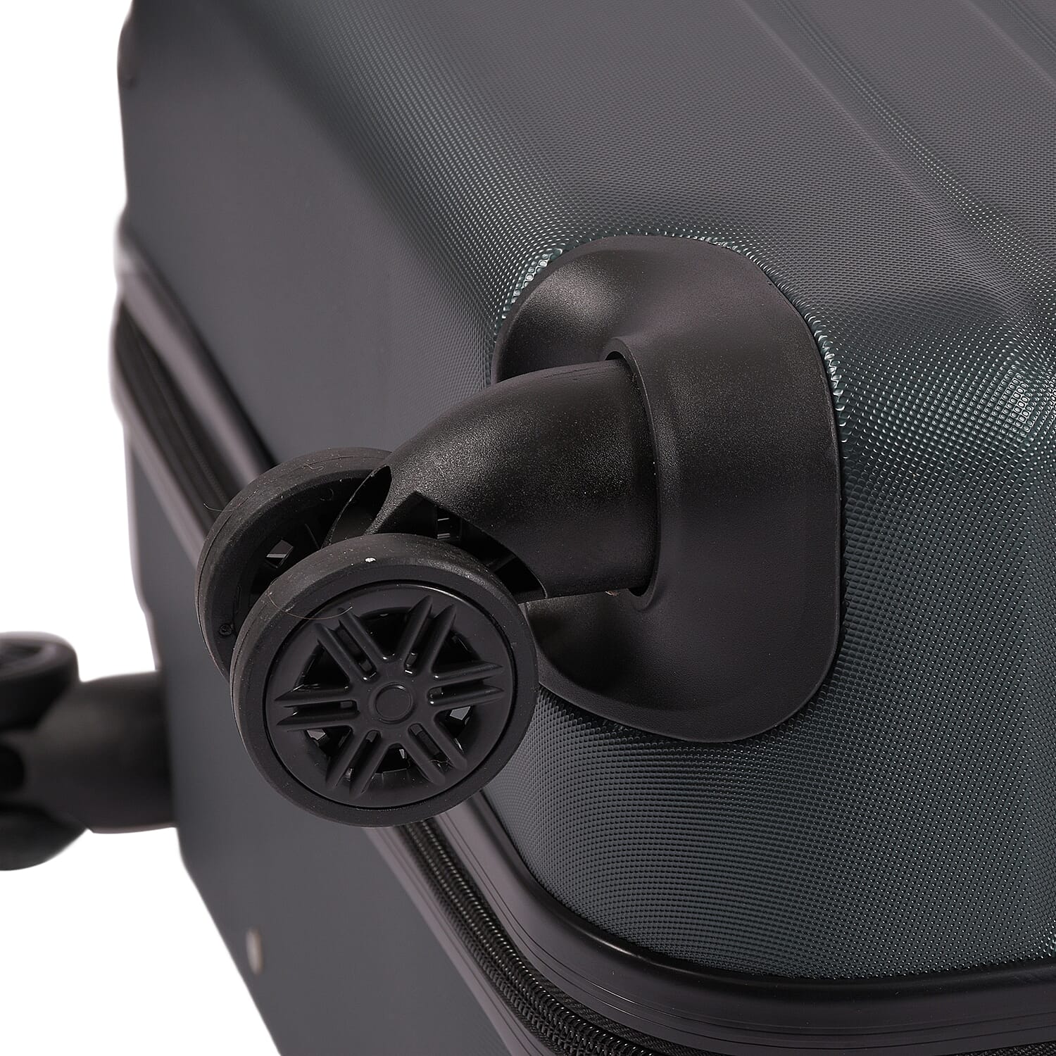 Closeout Bordlite Set of 3 - Durable Hard Shell 4 Wheel Suitcases with and Soft Grip Handles - Green