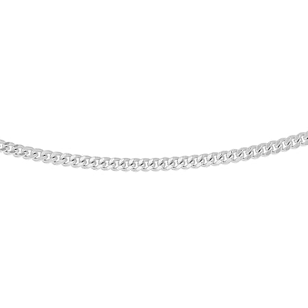 Sterling Silver Rhodium Plated Panza Curb Chain 20 Inch Sterling Silver Rhodium Plated Panza Curb Chain 20 Inch