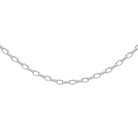 Sterling Silver Oval Belcher Chain 24 Inch