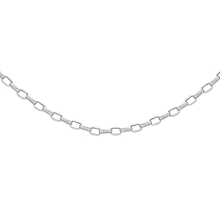 Sterling Silver Oval Belcher Chain 30 Inch