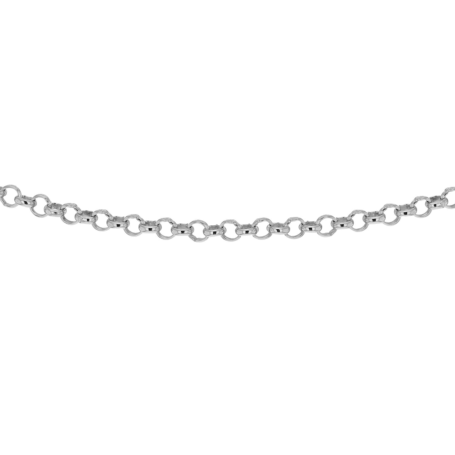 Rhodium Overlay Sterling Silver Chain (Size - 22)
