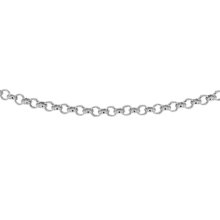 Sterling Silver Rhodium Plated 1.7mm Belcher Chain 20 Inch - 22 Inch