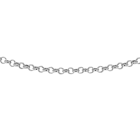 Rhodium Overlay Sterling Silver Chain (Size - 22)