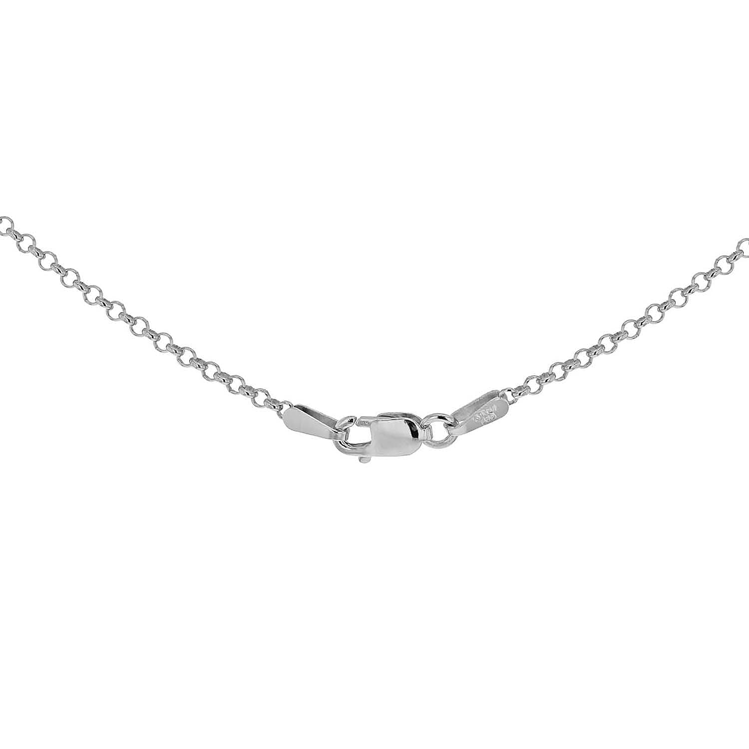 Rhodium Overlay Sterling Silver Chain (Size - 22)