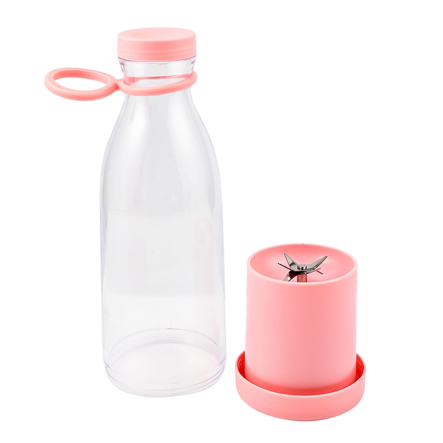 Travel Friendly Mini Rechargeable Juicer for Shakes and Smoothies 420ml - Pink