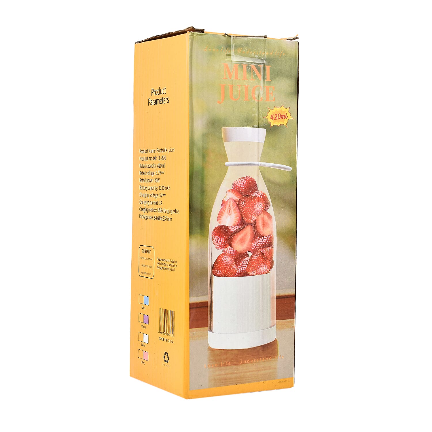 Travel Friendly Mini Rechargeable Juicer for Shakes and Smoothies 420ml - White