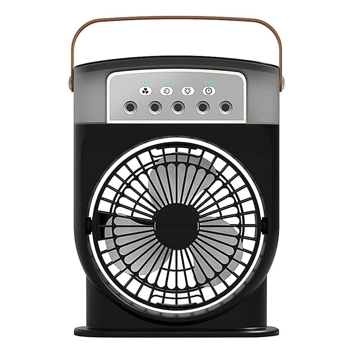 3 Wind Speed Fan with Fine Mist Function- Cools & Humidifies with Essential Oil Option, Timer Function & Option of 7 Lights- Black