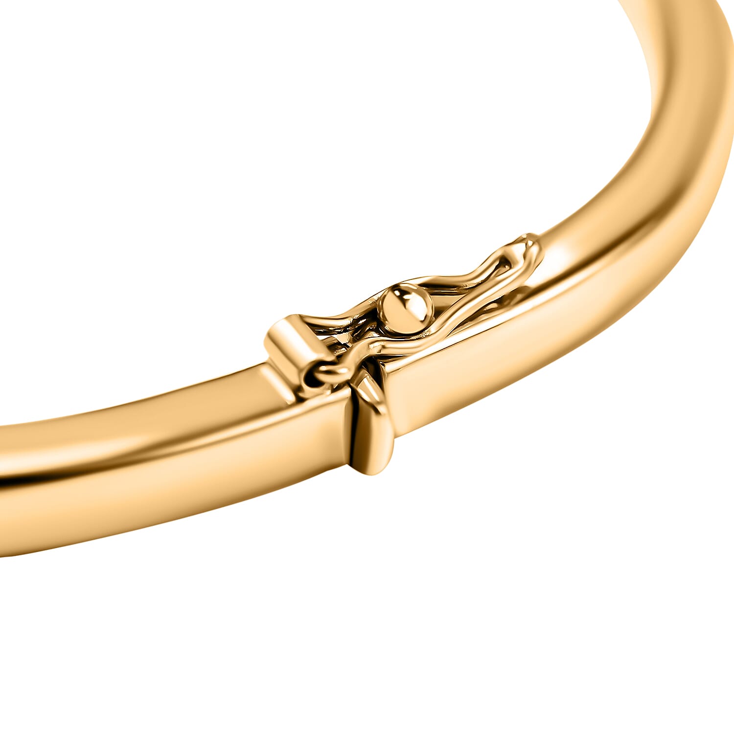 Hatton Garden Closeout 18K Yellow Gold Rectangular Tube Hinged Bangle (Size 7), Gold Wt. 9.40 Gms