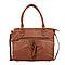RFID Protected 100% Genuine Leather Shoulder Bag With Handle Drop - Tan
