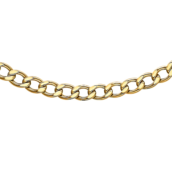 Hatton Garden Close Out Deal- 9K Yellow Gold Flat Curb Necklace (Size ...