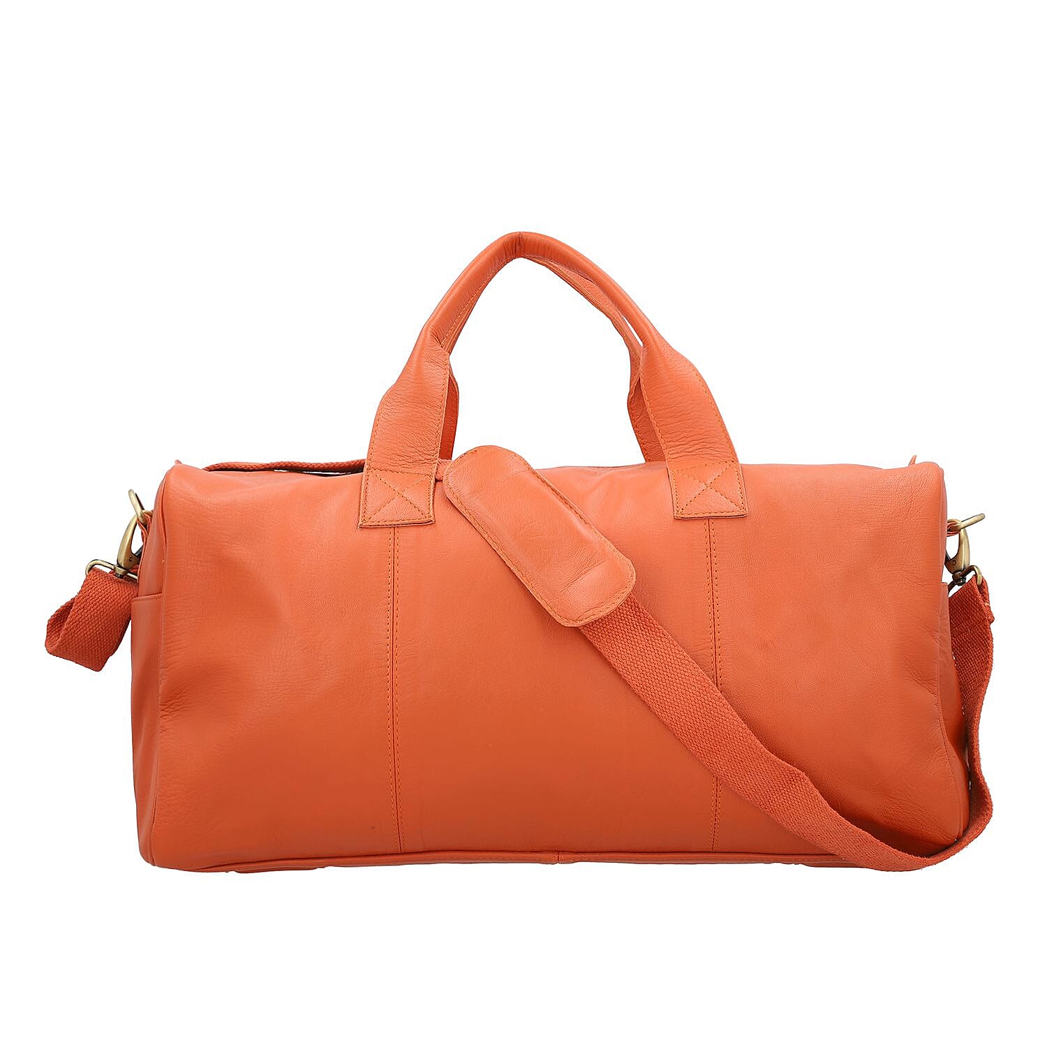Vicenza CloseOut - 100% Genuine Leather Luggage Duffle Bag - Coral