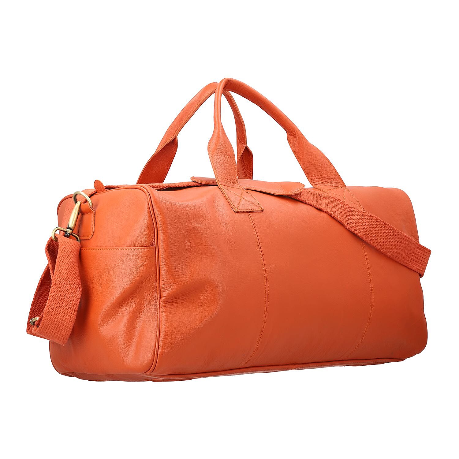 Vicenza CloseOut - 100% Genuine Leather Luggage Duffle Bag - Coral