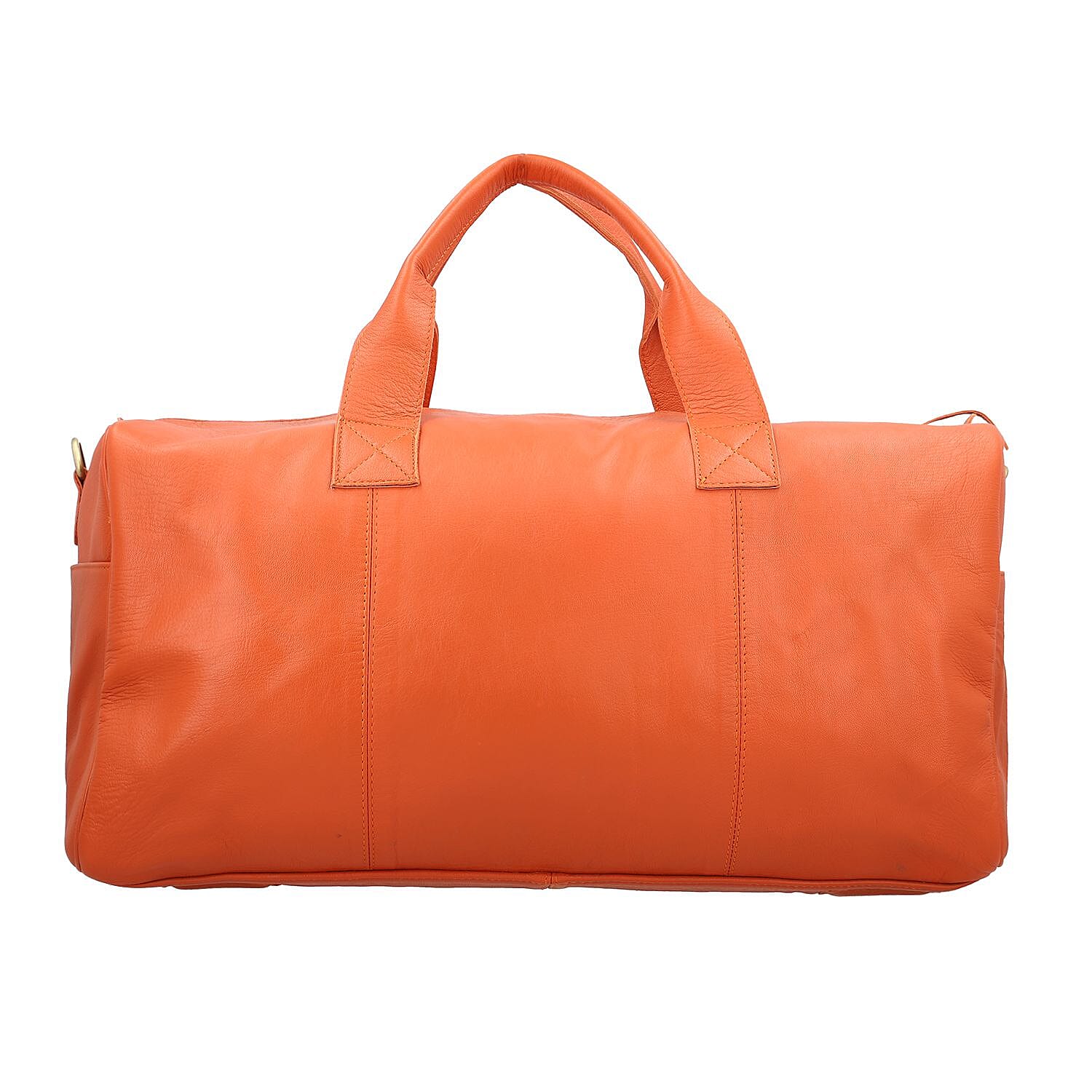 Vicenza CloseOut - 100% Genuine Leather Luggage Duffle Bag - Coral