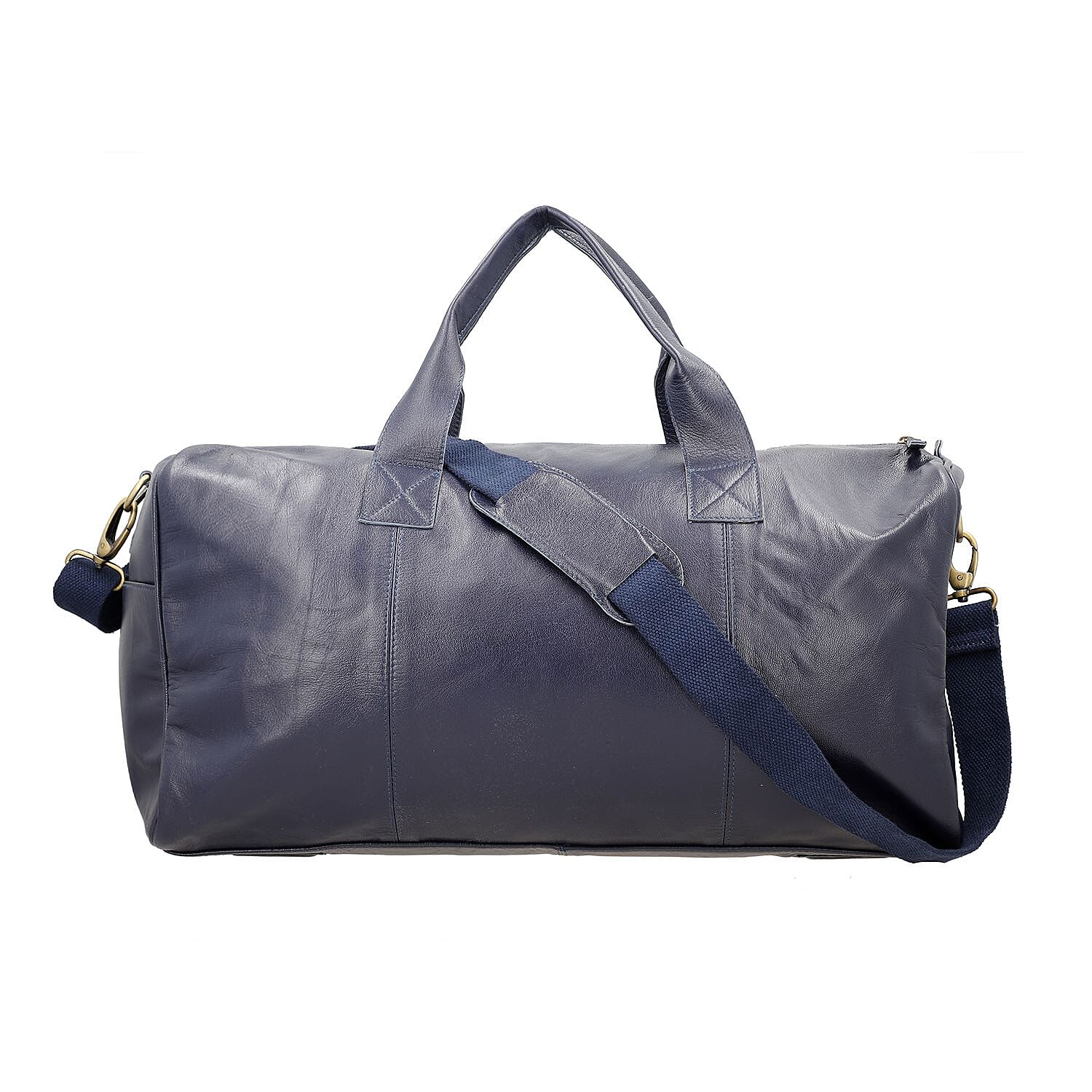 Vicenza CloseOut  100% Genuine Leather Luggage Duffle Bag - Navy