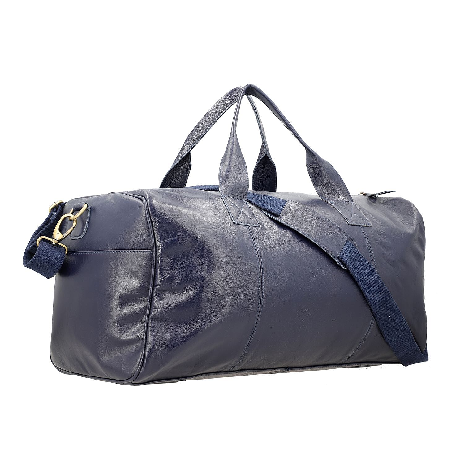 Vicenza CloseOut  100% Genuine Leather Luggage Duffle Bag - Navy