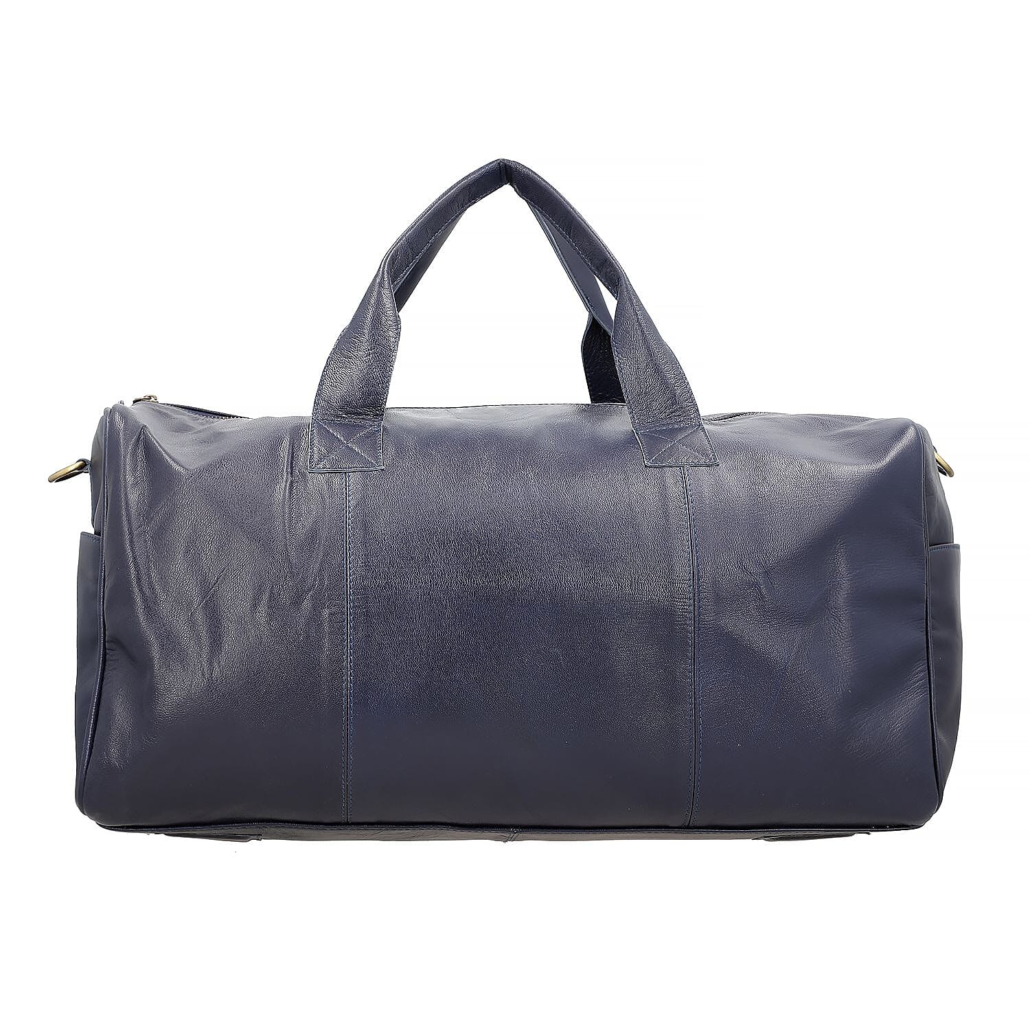 Vicenza CloseOut  100% Genuine Leather Luggage Duffle Bag - Navy