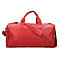 Vicenza CloseOut - 100% Genuine Leather Luggage Duffle Bag - Red