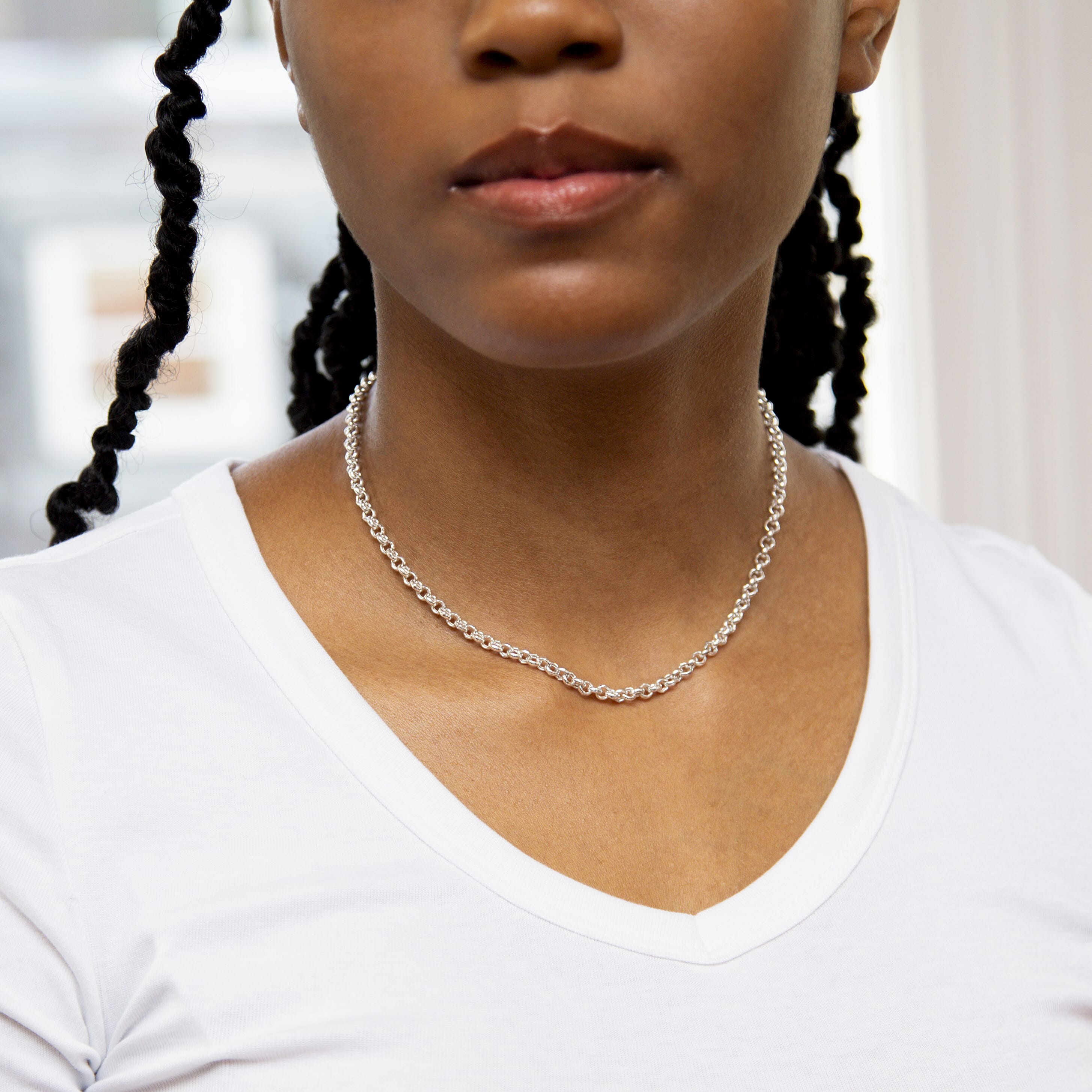 Sterling Silver Chain (Size - 16),  Silver Wt. 7.8 Gms