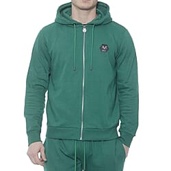 19V69 ITALIA by Alessandro Versace Hooded Zip Front Sweatshirt (Size L) - Green