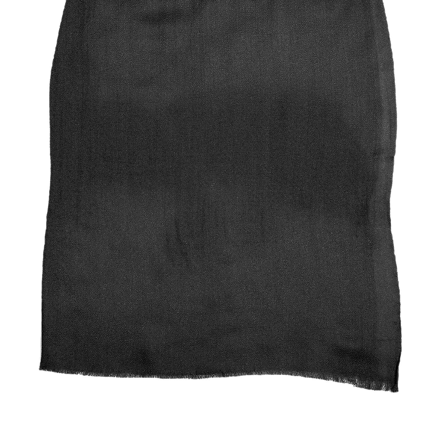 La Marey 100% Cashmere Pashmina Scarf (Size 190x70 Cm) - Black