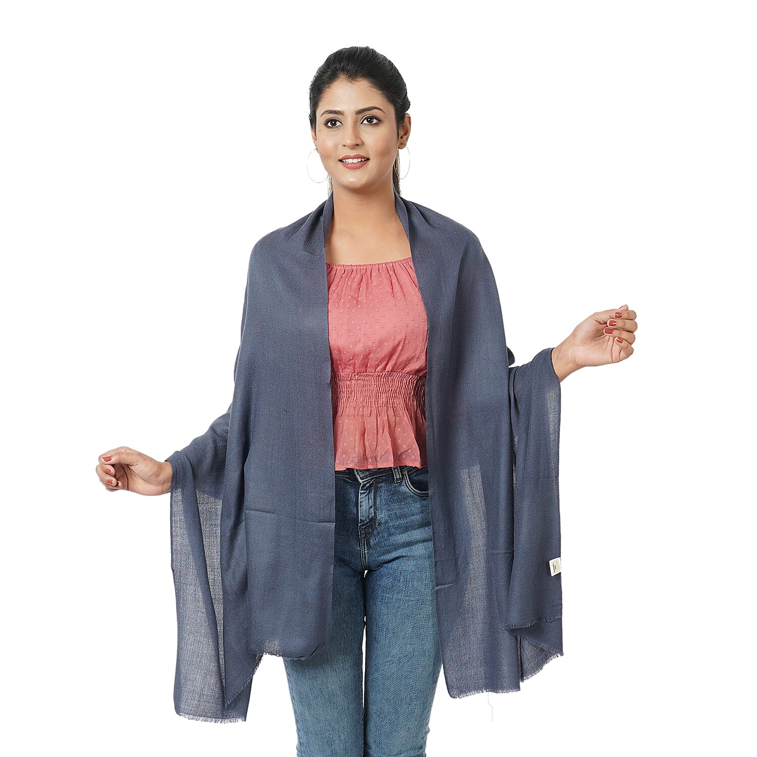 LA MAREY 100% Cashmere Woollen Scarf (Size - 190x70 Cm) - Dark Grey