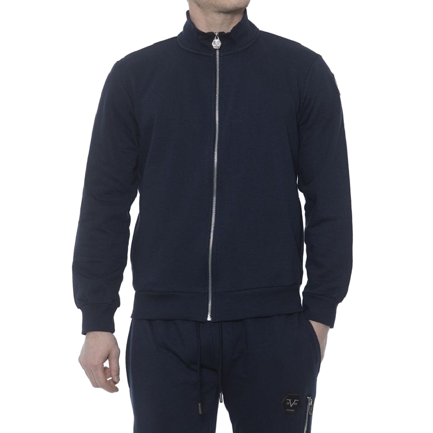 19V69 ITALIA by Alessandro Versace Zip Front Sweatshirt - Black