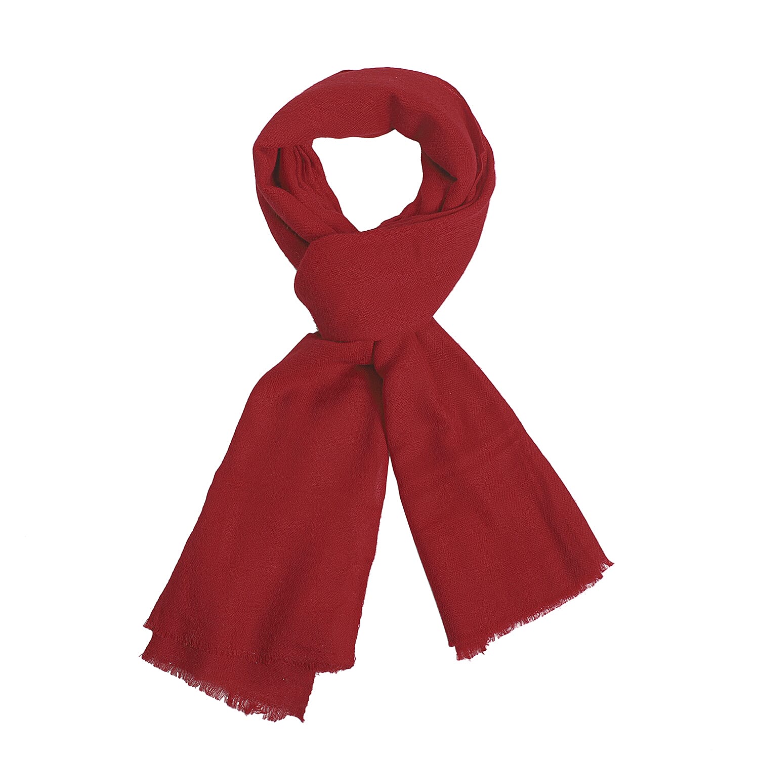 LA MAREY Cashmere Woollen Scarf (Size - 190x70 Cm) - Burgundy