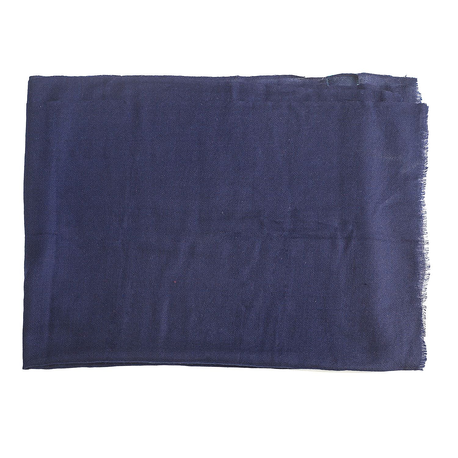 La Marey 100% Cashmere Pashmina Scarf (Size 190x70 Cm) - Dark Blue
