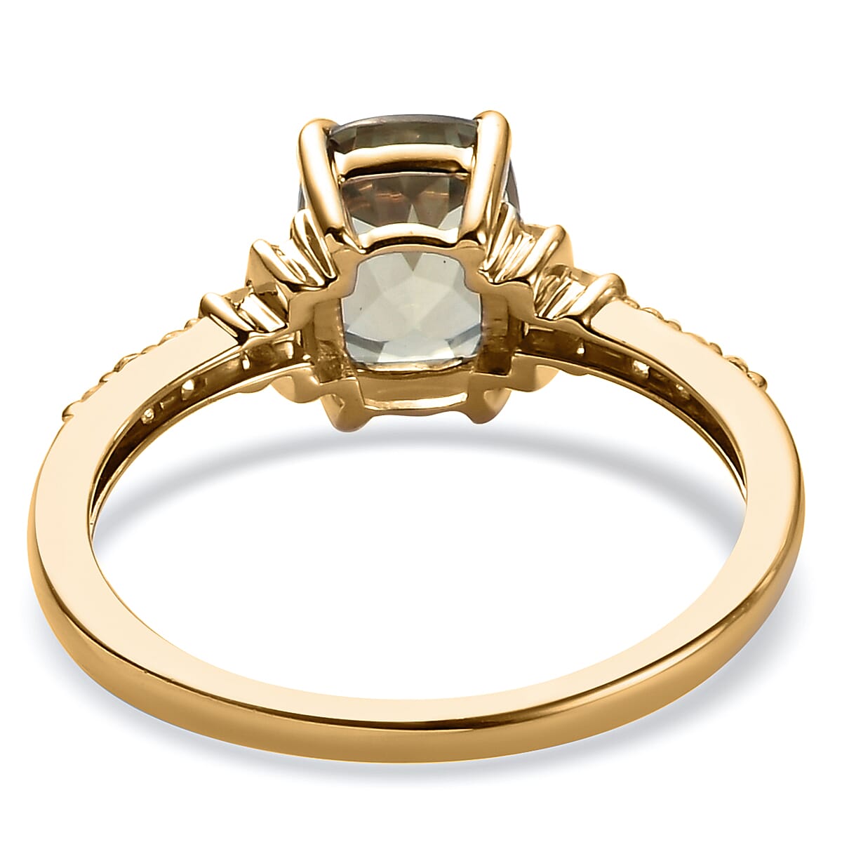 9K Yellow Gold Turkizite and Natural Zircon Ring 1.86 Ct.