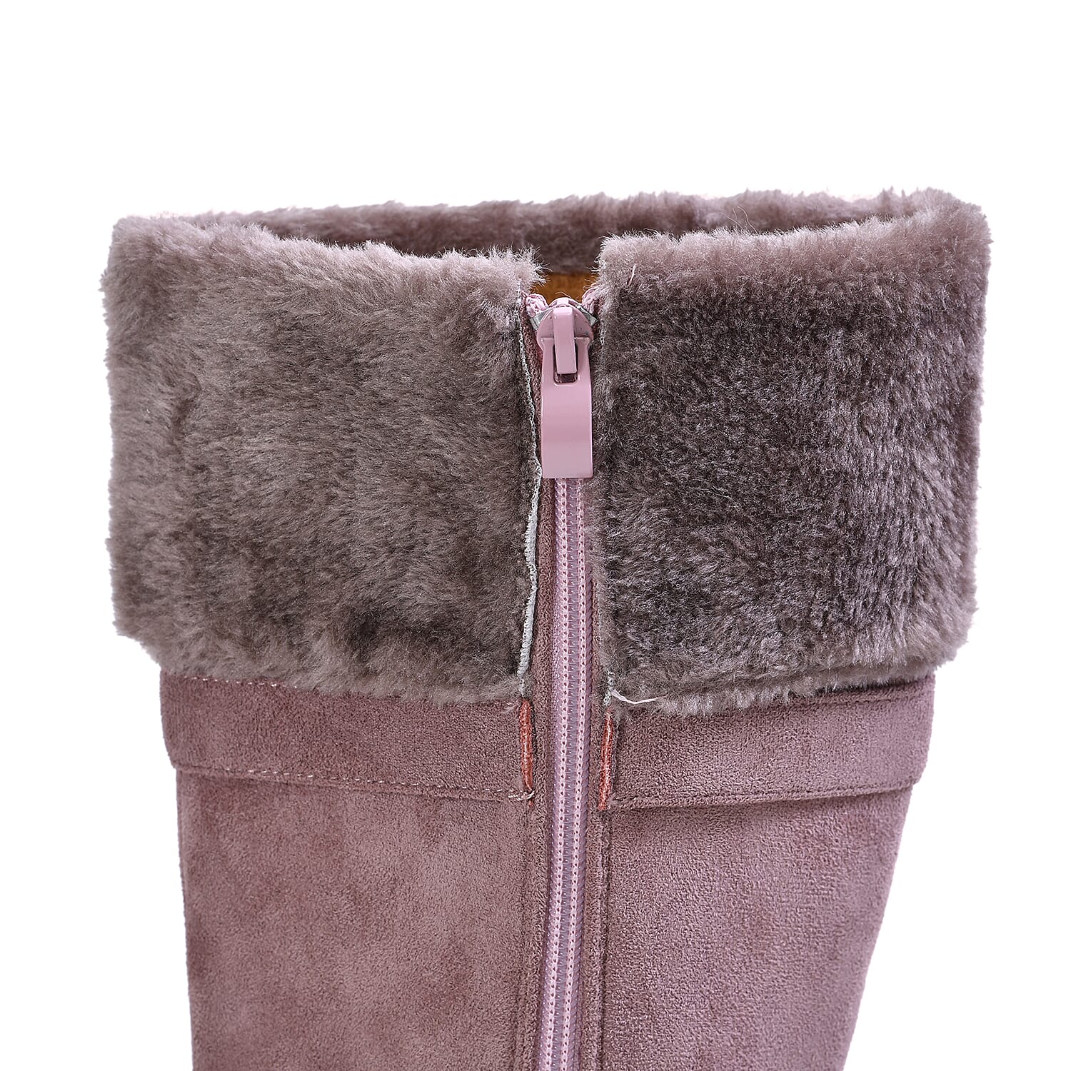 LA MAREY Faux Fur Boots - Black